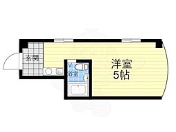 ロイヤルメゾン甲東園ガーデン ワンルームの間取図画像