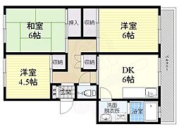 タカ仁川マンション 3DKの間取図画像