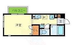 ルボヌール ワンルームの間取図画像