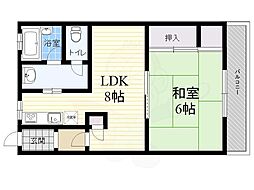 ふじマンション 1LDKの間取図画像