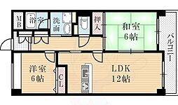 ジオレミヨ甲子園口 2LDKの間取図画像