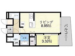 セレニテ甲子園プリエ 1LDKの間取図画像