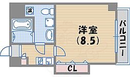 FORUM-西宮・平松町 1Kの間取図画像