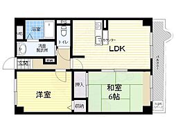 ジオレミヨ甲子園口 2LDKの間取図画像