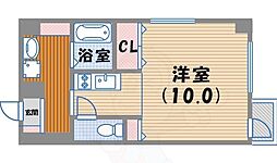 ストーンマナー 1Kの間取図画像