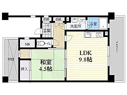 阪急西宮マンション 1LDKの間取図画像