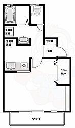 ステラハウス4-1200 1Kの間取図画像