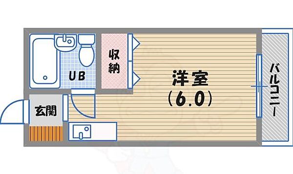 サンハイツ ｜兵庫県西宮市大屋町(賃貸マンション1R・1階・18.00㎡)の写真 その2