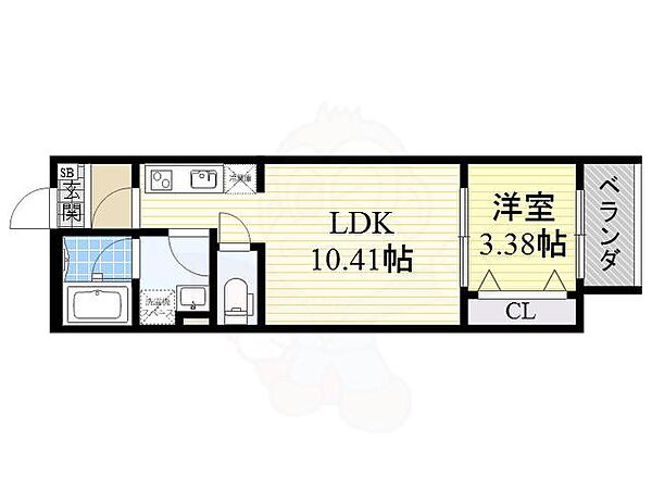 Villetta三国ヶ丘 ｜大阪府堺市堺区向陵西町２丁(賃貸アパート1LDK・2階・33.00㎡)の写真 その2