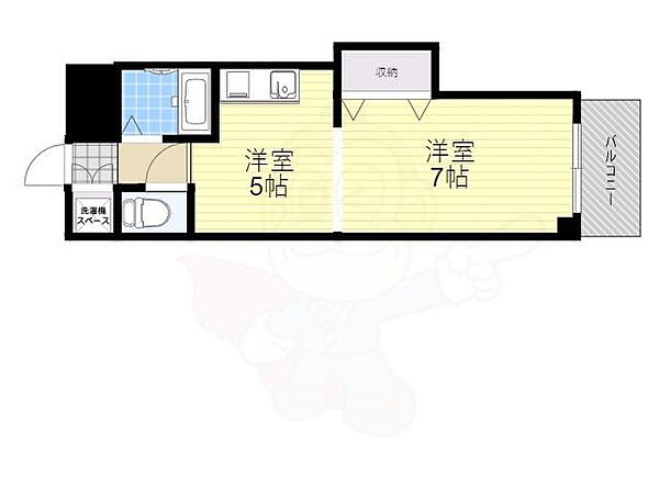 大阪府堺市北区中百舌鳥町６丁(賃貸マンション1DK・4階・27.39㎡)の写真 その2