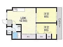 辰巳マンション 2LDKの間取図画像