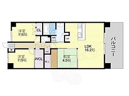 南海高野線 白鷺駅 徒歩4分の賃貸マンション 2階3LDKの間取り