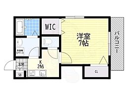 南海高野線 浅香山駅 徒歩6分の賃貸アパート 2階1Kの間取り