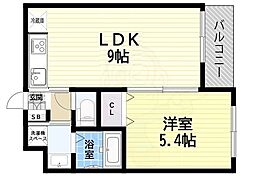 堺市北区金岡町アパート 1LDKの間取図画像