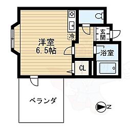 シャルマンフジ堺市弐番館 1Kの間取図画像