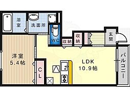 シャンヴィラージュ2 1LDKの間取図画像
