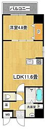 MANDARINCOURT深井駅前 1LDKの間取図画像