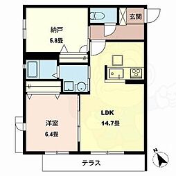 メゾンエイト 2LDKの間取図画像