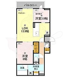 クラシスト新金岡 2LDKの間取図画像
