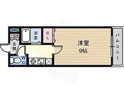 リトゥール中百舌鳥 1Kの間取図画像