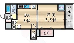 サンコート住吉 1DKの間取図画像