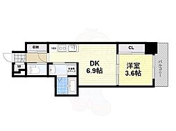 CLOVERVIEWKITAHANADA 1DKの間取図画像
