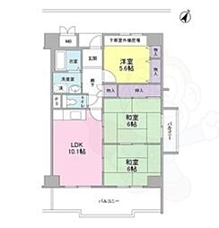 ポルト堺2 3LDKの間取図画像