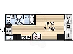ウィズイン北花田 ワンルームの間取図画像