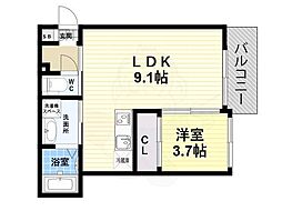 REGALEST初芝 1LDKの間取図画像