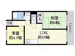 スエヨシハイツ 2LDKの間取図画像