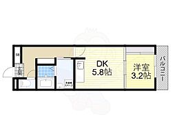 Smith堺 1DKの間取図画像