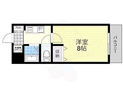 スタツィオーネ中百舌鳥 1Kの間取図画像
