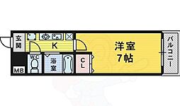 アントワープなかもず 1Kの間取図画像