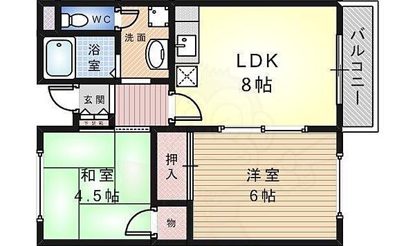 高橋ハイツ 301｜大阪府堺市北区百舌鳥西之町２丁(賃貸マンション2LDK・3階・45.00㎡)の写真 その2