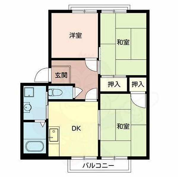 大阪府堺市中区深井水池町(賃貸アパート3K・2階・46.00㎡)の写真 その2