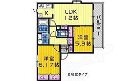 カーサバウム3 202 ｜ 大阪府堺市西区鳳北町１０丁（賃貸アパート2LDK・2階・55.28㎡） その2