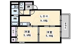 シャンテ金岡 A102 ｜ 大阪府堺市北区金岡町（賃貸アパート2LDK・1階・50.00㎡） その2