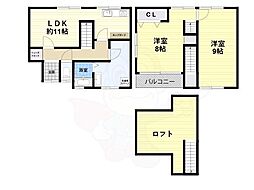 JR阪和線 三国ケ丘駅 徒歩11分の賃貸一戸建て 1階2LDKの間取り