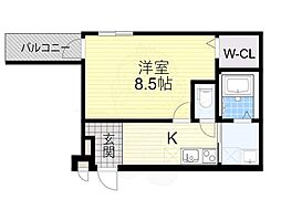 南海線 湊駅 徒歩8分の賃貸アパート 3階1Kの間取り