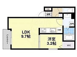 南海線 七道駅 徒歩7分の賃貸アパート 1階1LDKの間取り