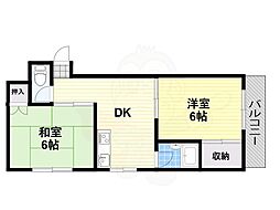 AKマンション 2DKの間取図画像