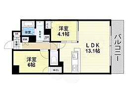 南海線 堺駅 徒歩11分の賃貸マンション 7階1SLDKの間取り