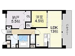 アトリエール堺寺地町 1SLDKの間取図画像