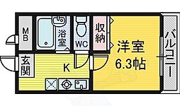 グランエクセル北花田 1Kの間取図画像