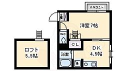 ライフステージ村田7 1DKの間取図画像