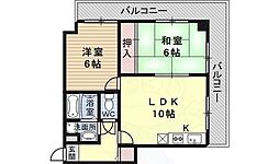 パーク大浜 2LDKの間取図画像