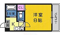 ソアーヴェ堺東 1Kの間取図画像