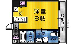 ウィズイン北花田 ワンルームの間取図画像