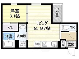 レガリストサカイ 1LDKの間取図画像