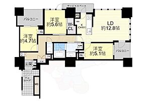 プラウドタワー梅田豊崎  ｜ 大阪府大阪市北区豊崎４丁目（賃貸マンション3LDK・3階・78.15㎡） その2